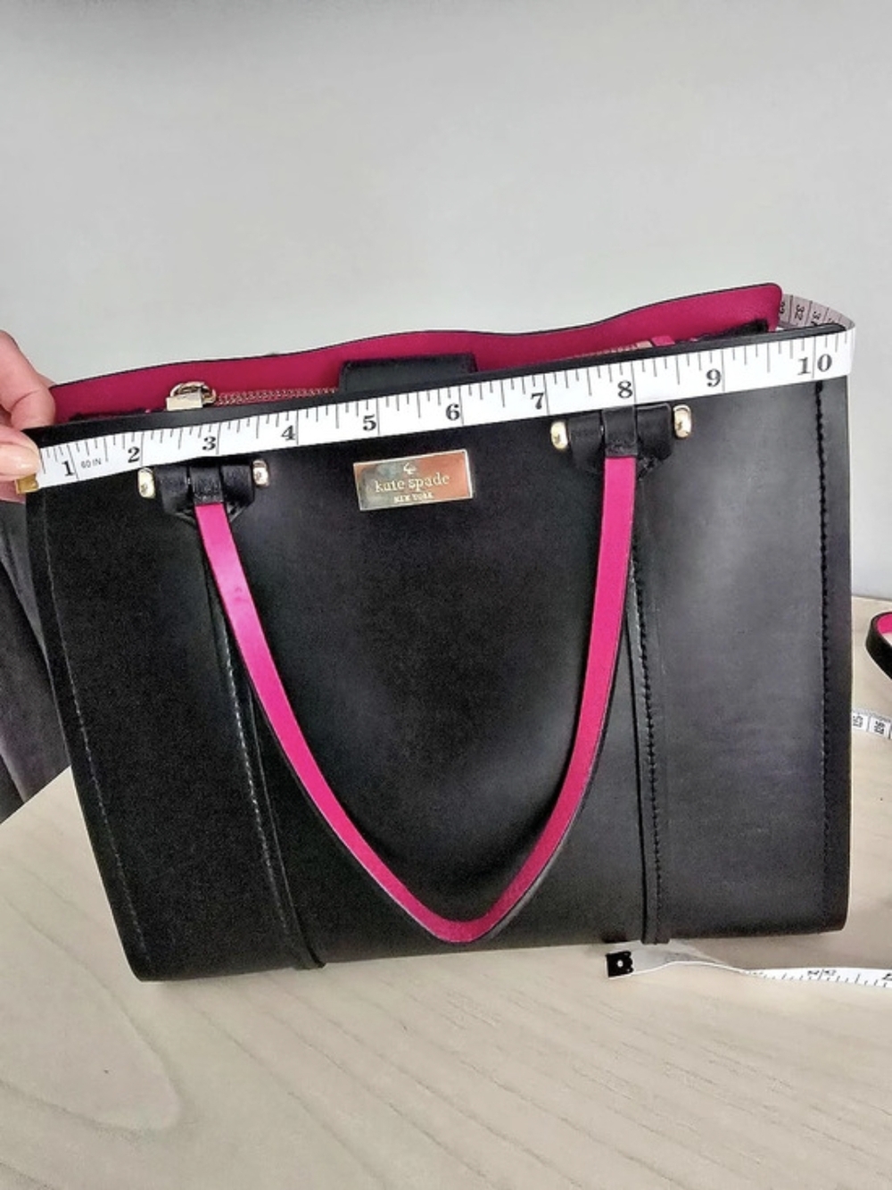 Kate Spade Black & Pink Tote Bag Like New - Picture 6 of 8